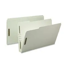 Nature Saver NAT SP17235 — Nature Saver 1/3 Tab Cut Legal Recycled Fastener Folder - 8 1/2 x 14 - 2 Expansion - 2 Fastener(s) - 2 Fastener Capacity for Folder - Top Tab Location - Assorted Position Tab Position - Pressboard - Gray/Green - 100% Recycled - 25 / Box