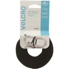 VELCRO USA VEK 91141 — VELCRO® Brand ONE-WRAP® Ties, 8in x 1/4in, Black, 25ct - Adjustable and reusable pre-cut ties. Wraps onto itself for a secure hold.