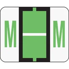 SMEAD MANUFACTURING CO. SMD 67083 — Smead BCCR Bar-Style Color-Coded Labels - Alphabet - 1 1/4 x 1 Length - Light Green - 500 / Roll - 500 / Roll