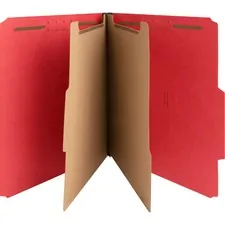 Nature Saver NAT SP17206 — Nature Saver Letter Recycled Classification Folder - 8 1/2 x 11 - 2 Fastener Capacity for Folder - 2 Divider(s) - Red - 100% Recycled - 10 / Box