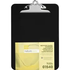 Nature Saver NAT 01540 — Nature Saver Recycled Plastic Clipboards - 1 Clip Capacity - 8 1/2 x 11 - Heavy Duty - Plastic - Black - 1 Each