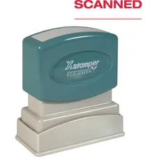 SHACHIHATA INC. U.S.A. XST 1829 — Xstamper SCANNED Pre-inked Stamp - Message Stamp - SCANNED - 0.50 Impression Width x 1.62 Impression Length - 100000 Impression(s) - Red - Plastic Handle - Recycled - 1 Each