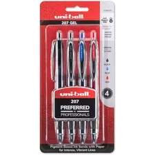UNIBALL UBC 33961PP — uni-ball 207 Retractable Gel - Medium Pen Point - 0.7 mm Pen Point Size - Refillable - Retractable - Assorted Gel-based Ink - 4 / Pack