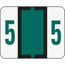 SMEAD MANUFACTURING CO. SMD 67375 — Smead BCCRN Bar-Style Color-Coded Labels - Number - 1 1/4 x 1 Length - Dark Green - 500 / Roll - 500 / Roll