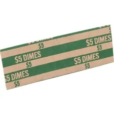 Sparco SPR TCW10 — Sparco Flat Coin Wrappers - 1000 Wrap(s)Total $5.0 in 50 Coins of 10? Denomination - 60 lb Paper Weight - Kraft - Green