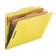 Nature Saver NAT SP17227 — Nature Saver Legal Recycled Classification Folder - 8 1/2 x 14 - 2 Fastener Capacity for Folder - 2 Divider(s) - Yellow - 100% Recycled - 10 / Box