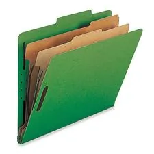 Nature Saver NAT SP17226 — Nature Saver Legal Recycled Classification Folder - 8 1/2 x 14 - 2 Fastener Capacity for Folder - 2 Divider(s) - Green - 100% Recycled - 10 / Box