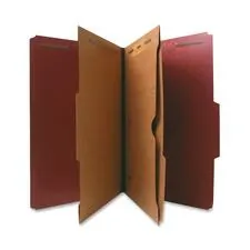 Nature Saver NAT 95013 — Nature Saver 2/5 Tab Cut Legal Recycled Classification Folder - 8 1/2 x 14 - 2 Expansion - 4 Fastener(s) - 2 Fastener Capacity for Folder, 1 Fastener Capacity for Divider - 2 Pocket(s) - 2 Divider(s) - Pressboard - Red - 100% Recycled - 10 / Box