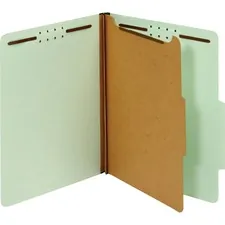 TOPS BUSINESS FORMS PFX 23776R — Pendaflex 2/5 Tab Cut Letter Recycled Classification Folder - 8 1/2 x 11 - 2 Expansion - 4 Fastener(s) - 2 Fastener Capacity - Top Tab Location - Right of Center Tab Position - 1 Divider(s) - Pressboard - Gray, Green - 100% Recycled - 10 / Box
