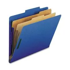 Nature Saver NAT SP17207 — Nature Saver Letter Recycled Classification Folder - 8 1/2 x 11 - 2 Fastener Capacity for Folder - 2 Divider(s) - Dark Blue - 100% Recycled - 10 / Box