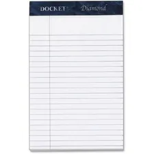 TOPS BUSINESS FORMS TOP 63981 — TOPS Docket Diamond Writing Tablet - Jr.Legal - 50 Sheets - Double Stitched - 24 lb Basis Weight - 5 x 8 - 8 x 5 - White Paper - Perforated, Rigid, Acid-free - 1 / Box