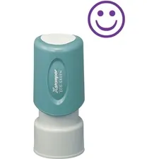 SHACHIHATA INC. U.S.A. XST 11420 — Xstamper Pre-Inked Specialty Smiley Face Stamp - Message/Design Stamp - GOOD - 0.63 Impression Diameter - 100000 Impression(s) - Blue - Recycled - 1 Each