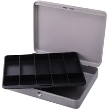 Sparco SPR 15500 - Sparco All-Steel Locking Cash Box with Tray - 5 Bill - 5 Coi