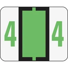 SMEAD MANUFACTURING CO. SMD 67374 — Smead BCCRN Bar-Style Color-Coded Labels - Number - 1 1/4 x 1 Length - Light Green - 500 / Roll - 500 / Roll