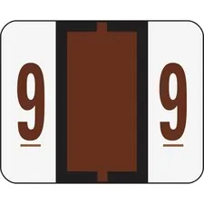 SMEAD MANUFACTURING CO. SMD 67379 — Smead BCCRN Bar-Style Color-Coded Labels - Number - 1 1/4 x 1 Length - Brown - 500 / Roll - 500 / Roll