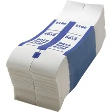 Sparco SPR BS100WK — Sparco White Kraft ABA Bill Straps - 1000 Wrap(s)Total $100 in $1 Denomination - Kraft - Blue