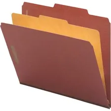 Nature Saver NAT 01053 — Nature Saver 2/5 Tab Cut Legal Recycled Classification Folder - 8 1/2 x 14 - 4 Fastener(s) - 2 Fastener Capacity for Folder, 1 Fastener Capacity for Divider - 1 Divider(s) - Pressboard - Red - 100% Recycled - 10 / Box