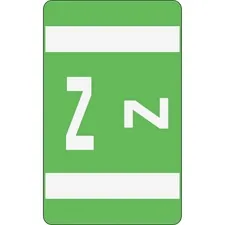 SMEAD MANUFACTURING CO. SMD 67196 — Smead AlphaZ ACCS Color-Coded Labels - Z - 1 x 1 5/8 Length - Light Green - 10 / Sheet - 100 / Pack
