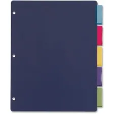 TOPS BUSINESS FORMS CRD 84018 — Cardinal Extra-tough Poly Dividers - 5 Tab(s)/Set - Letter - 8.50 Width x 11 Length - 3 Hole Punched - Polypropylene Divider - Multicolor Tab(s) - 4 / Pack