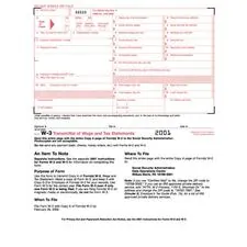 TOPS BUSINESS FORMS TOP 2203 — TOPS Continuous W-3 Transmittal of Wage Form - 2 Part - Carbon Copy - 9.50 x 11 Sheet Size - White Sheet(s) - 10 / Pack