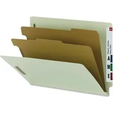 SMEAD MANUFACTURING CO. SMD 26802 — Smead Letter Recycled Classification Folder - 8 1/2 x 11 - 2 Expansion - 6 x 2K Fastener(s) - 2 Divider(s) - Pressboard - Gray, Green - 100% Recycled - 10 / Box