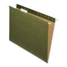 Nature Saver NAT 08650 — Nature Saver 1/5 Tab Cut Letter Recycled Hanging Folder - 8 1/2 x 11 - Poly - Standard Green - 100% Recycled - 25 / Box