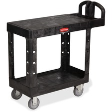 Rubbermaid RCP 450500BK - Rubbermaid Commercial HD Flat Shelf Utility Cart - 2 Shelf -