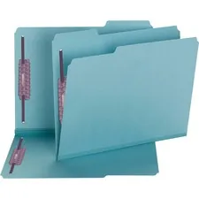 SMEAD MANUFACTURING CO. SMD 14937 — Smead Colored 1/3 Tab Cut Letter Recycled Fastener Folder - 8 1/2 x 11 - 2 Expansion - 2 x 2S Fastener(s) - 2 Fastener Capacity for Folder - Top Tab Location - Assorted Position Tab Position - Pressboard - Blue - 100% Recycled - 25 / Box
