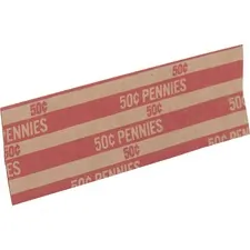 Sparco SPR TCW01 — Sparco Flat Coin Wrappers - 1000 Wrap(s)Total $0.50 in 50 Coins of 1? Denomination - 60 lb Paper Weight - Kraft - Red