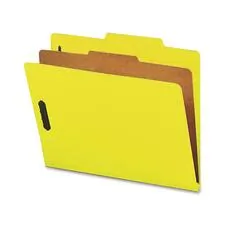 Nature Saver NAT SP17204 — Nature Saver Letter Recycled Classification Folder - 8 1/2 - 2 Expansion - 2 Fastener Capacity for Folder - Top Tab Location - 1 Divider(s) - Yellow - 100% Recycled - 10 / Box
