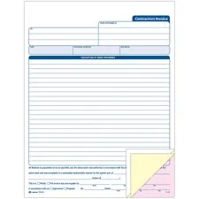 TOPS BUSINESS FORMS ABF TC8122 — Adams Contractor's Invoice Book - 50 Sheet(s) - 3 PartCarbonless Copy - 8.37 x 11 Sheet Size - White - 1 Each