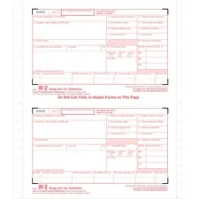 TOPS BUSINESS FORMS TOP 2204 — TOPS Carbonless Standard W-2 Tax Forms - 4 Part - 5.50 x 8.50 Sheet Size - White Sheet(s) - 24 / Pack