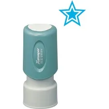 SHACHIHATA INC. U.S.A. XST 11421 — Xstamper Pre-Inked Star Shape Stamp - Design Stamp - STAR - 0.63 Impression Diameter - 100000 Impression(s) - Light Blue - Plastic Cap - Recycled - 1 Each
