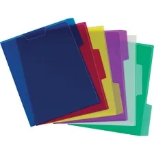 TOPS BUSINESS FORMS PFX 52565 — Pendaflex 1/3 Tab Cut Letter Top Tab File Folder - 8 1/2 x 11 - Poly - Blue, Magenta, Yellow, Purple, Lime, Ice - 6 / Pack