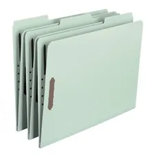 SMEAD MANUFACTURING CO. SMD 15003 — Smead 1/3 Tab Cut Letter Recycled Fastener Folder - 8 1/2 x 11 - 1 Expansion - 2 x 2K Fastener(s) - 2 Fastener Capacity for Folder - Top Tab Location - Right of Center Tab Position - Pressboard - Gray, Green - 100% Recycled - 25 / Box