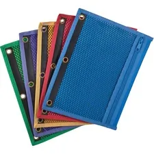 TOPS BUSINESS FORMS OXF 68500 — Oxford Zipper Binder Pockets - 7 1/2 x 10 1/2 Sheet - Ring Binder - Assorted - Vinyl - 1 Each
