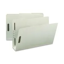 Nature Saver NAT SP17236 — Nature Saver 1/3 Tab Cut Legal Recycled Fastener Folder - 8 1/2 x 14 - 3 Expansion - 2 Fastener(s) - 2 Fastener Capacity for Folder - Top Tab Location - Assorted Position Tab Position - Pressboard - Gray/Green - 100% Recycled - 25 / Box