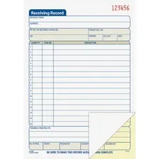 TOPS BUSINESS FORMS ABF DC5089 — Adams Carbonless Receiving Record Book - 50 Sheet(s) - 2 PartCarbonless Copy - 5.56 x 8.43 Sheet Size - White - 1 Each