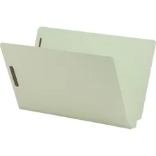 Nature Saver NAT SP17266 — Nature Saver Legal Recycled End Tab File Folder - 8 1/2 x 14 - 2 Expansion - 2 Fastener Capacity for Folder - Pressboard - Gray/Green - 100% Recycled - 25 / Box