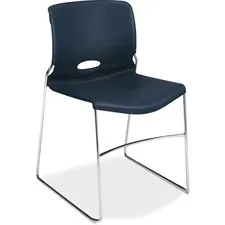 HON COMPANY HON 4041RE — HON Olson Stacking Chair, 4-Pack - Regatta Plastic Seat - Steel Frame - Sled Base - Navy - 4 / Carton