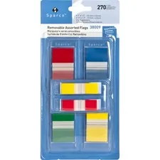 Sparco SPR 38009 — Sparco Removable Flags Combo Pack - 1 , 0.50 - Rectangle - Assorted - Self-adhesive - 270 / Pack