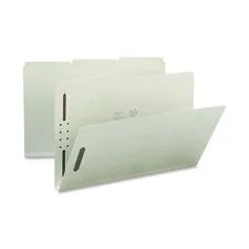 Nature Saver NAT SP17234 — Nature Saver 1/3 Tab Cut Legal Recycled Fastener Folder - 8 1/2 x 14 - 1 Expansion - 2 Fastener(s) - 2 Fastener Capacity for Folder - Top Tab Location - Assorted Position Tab Position - Pressboard - Gray/Green - 100% Recycled - 25 / Box