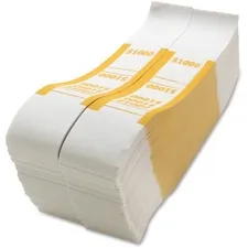 Sparco SPR BS1000WK — Sparco White Kraft ABA Bill Straps - 1000 Wrap(s)Total $1,000 in $10 Denomination - Kraft - Yellow