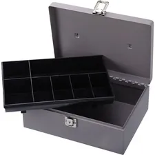 Sparco SPR 15501 - Sparco All-Steel Cash Box with Latch Lock - 1 Bill - 6 Coin 