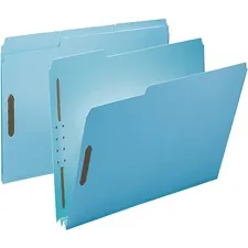 SMEAD MANUFACTURING CO. SMD 15001 — Smead 1/3 Tab Cut Letter Recycled Fastener Folder - 8 1/2 x 11 - 250 Sheet Capacity - 2 Expansion - 2 x 2K Fastener(s) - Assorted Position Tab Position - Pressboard, Paper - Blue - 25 / Box