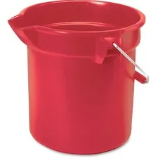 Rubbermaid RCP 261400RDCT — Rubbermaid Commercial Brute 14-quart Round Bucket - 14 quart - Heavy Duty, Rust Resistant, Bend Resistant - 11.2 - Steel, High-density Polyethylene (HDPE) - Red, Nickel, Chrome - 6 / Carton