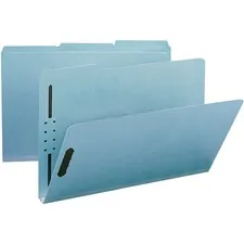 SMEAD MANUFACTURING CO. SMD 20000 — Smead 1/3 Tab Cut Legal Recycled Fastener Folder - 9 1/2 x 14 5/8 - 125 Sheet Capacity - 1 Expansion - 2 x 2K Fastener(s) - Folder - Assorted Position Tab Position - Pressboard, Paper - Blue - 25 / Box
