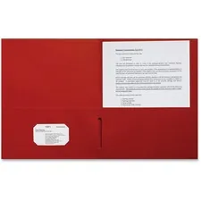 Sparco SPR 78547 — Sparco Letter Pocket Folder - 8 1/2 x 11 - 2 Internal Pocket(s) - Leatherette Paper - Red - 25 / Box