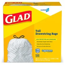 CLOROX CLO 78526CT — CloroxPro™ ForceFlex Tall Kitchen Drawstring Trash Bags - 13 gal - 400/Carton - 100 Per Box - Kitchen, Office