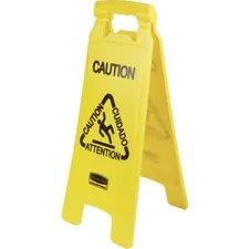 Rubbermaid RCP 611200YWCT - Rubbermaid Commercial Multi-Lingual Caution Floor Sign - 6  